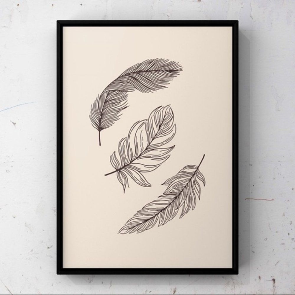 Modern minimalist  leave abstract wall art print